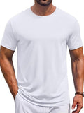 Casual Crew Neck Short Sleeve Basic T-Shirt (US Only)