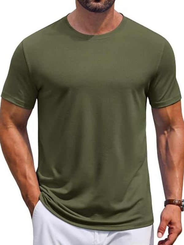 Casual Crew Neck Short Sleeve Basic T-Shirt (US Only)