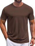 Casual Crew Neck Short Sleeve Basic T-Shirt (US Only)