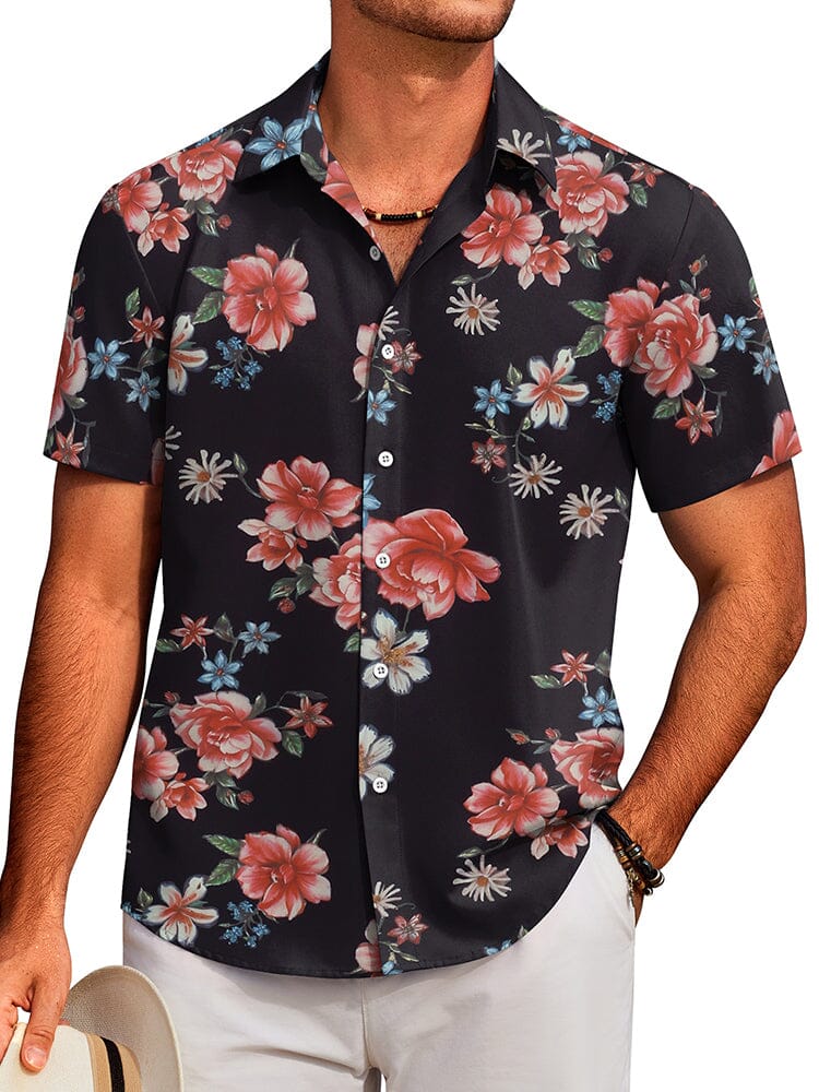 Tropical Floral Beach Shirt (US Only) Shirts coofandy PAT1 S 