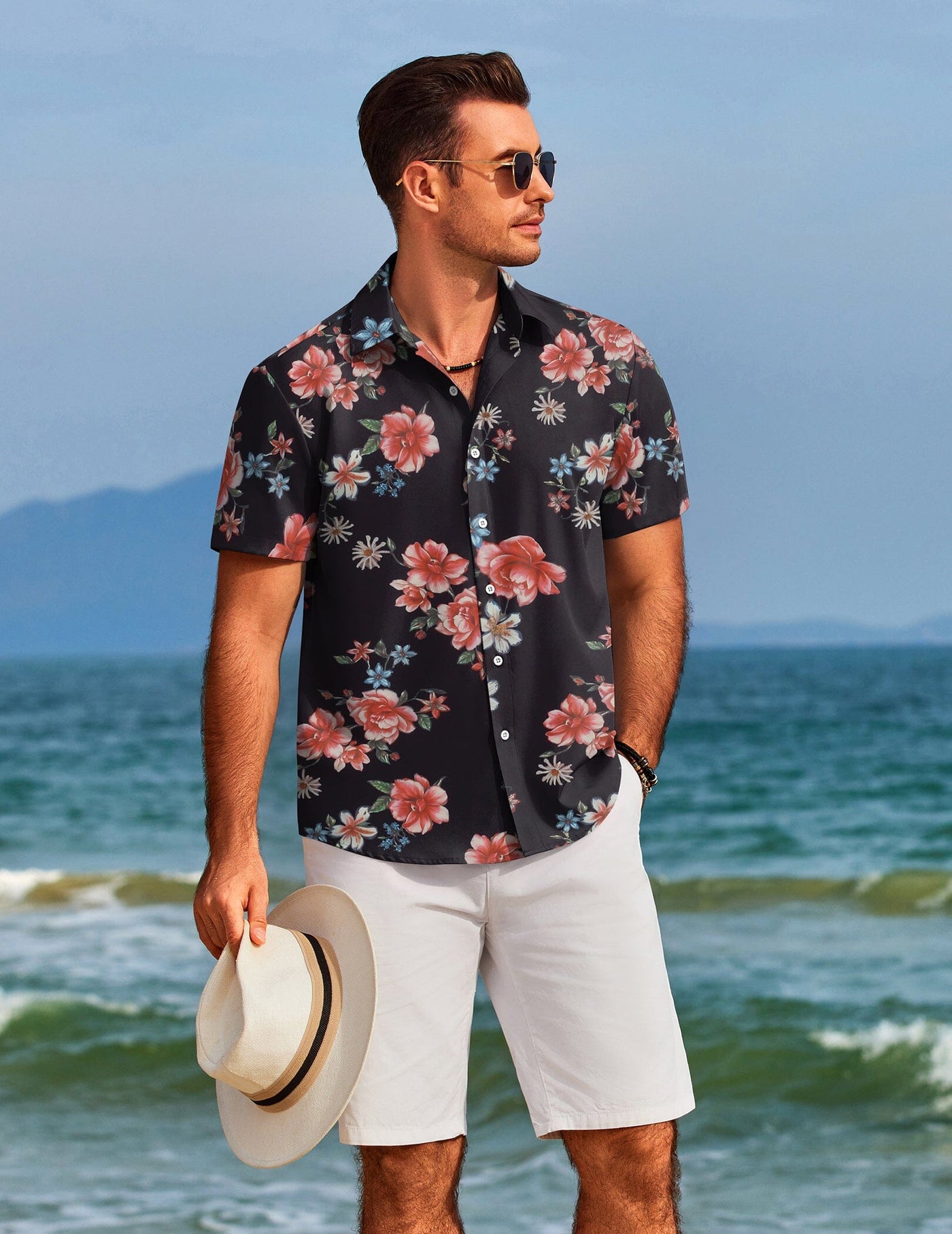 Tropical Floral Beach Shirt (US Only) Shirts coofandy 