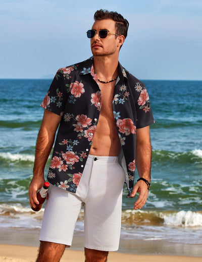 Tropical Floral Beach Shirt (US Only) Shirts coofandy 