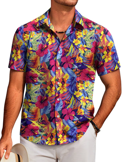 Tropical Floral Beach Shirt (US Only) Shirts coofandy PAT2 S 