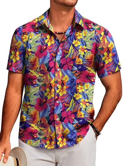 Tropical Floral Beach Shirt (US Only) Shirts coofandy PAT2 S 