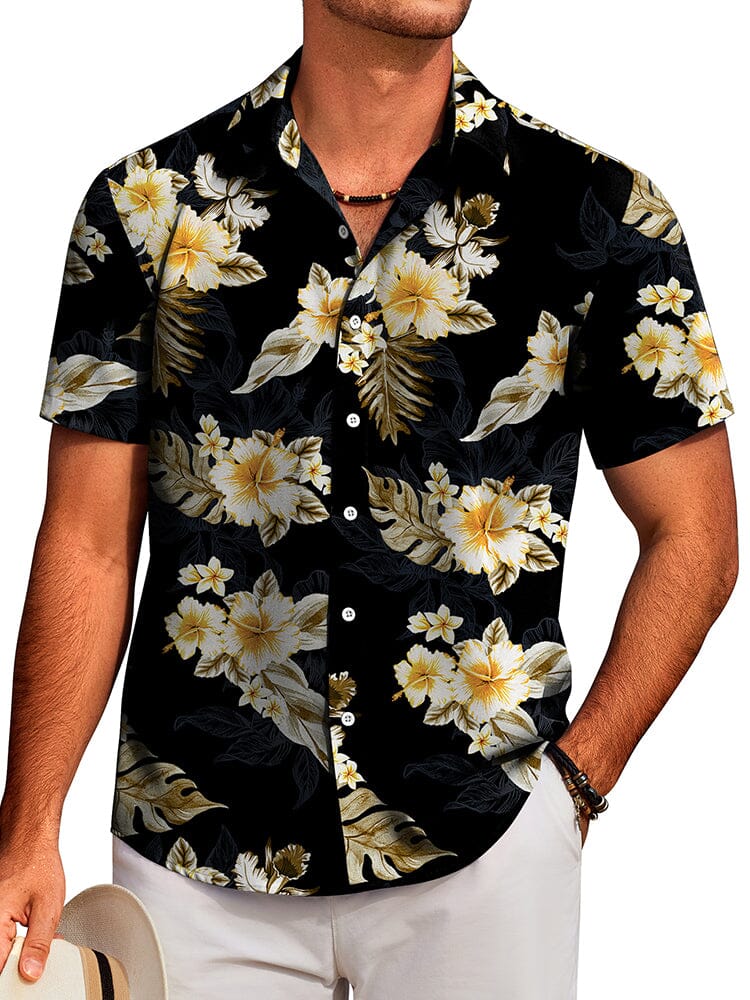 Tropical Floral Beach Shirt (US Only) Shirts coofandy PAT3 S 