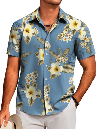 Tropical Floral Beach Shirt (US Only) Shirts coofandy PAT4 S 