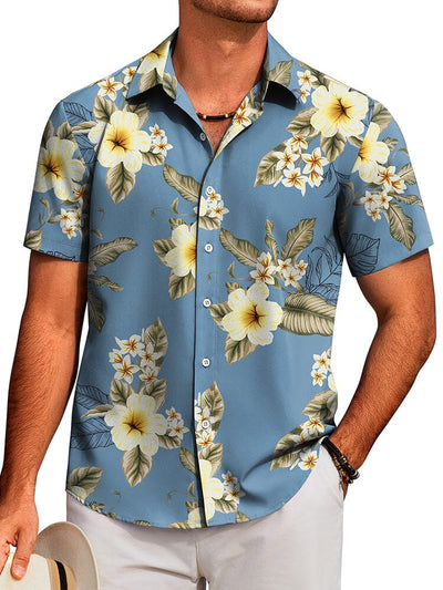 Tropical Floral Beach Shirt (US Only) Shirts coofandy PAT4 S 