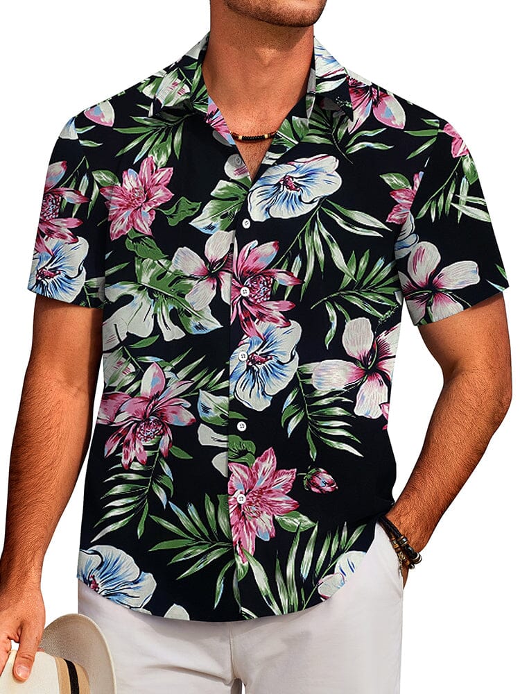 Tropical Floral Beach Shirt (US Only) Shirts coofandy PAT5 S 