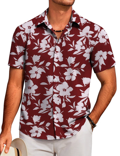 Tropical Floral Beach Shirt (US Only) Shirts coofandy PAT8 S 