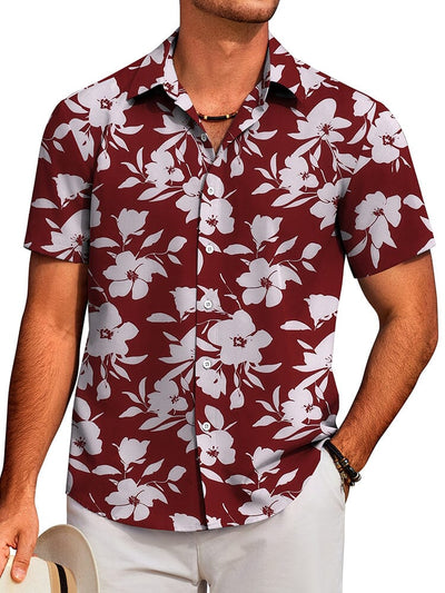 Tropical Floral Beach Shirt (US Only) Shirts coofandy PAT8 S 