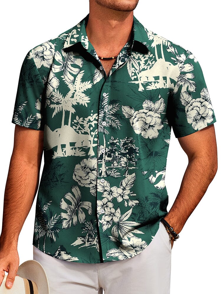 Tropical Floral Beach Shirt (US Only) Shirts coofandy PAT11 S 