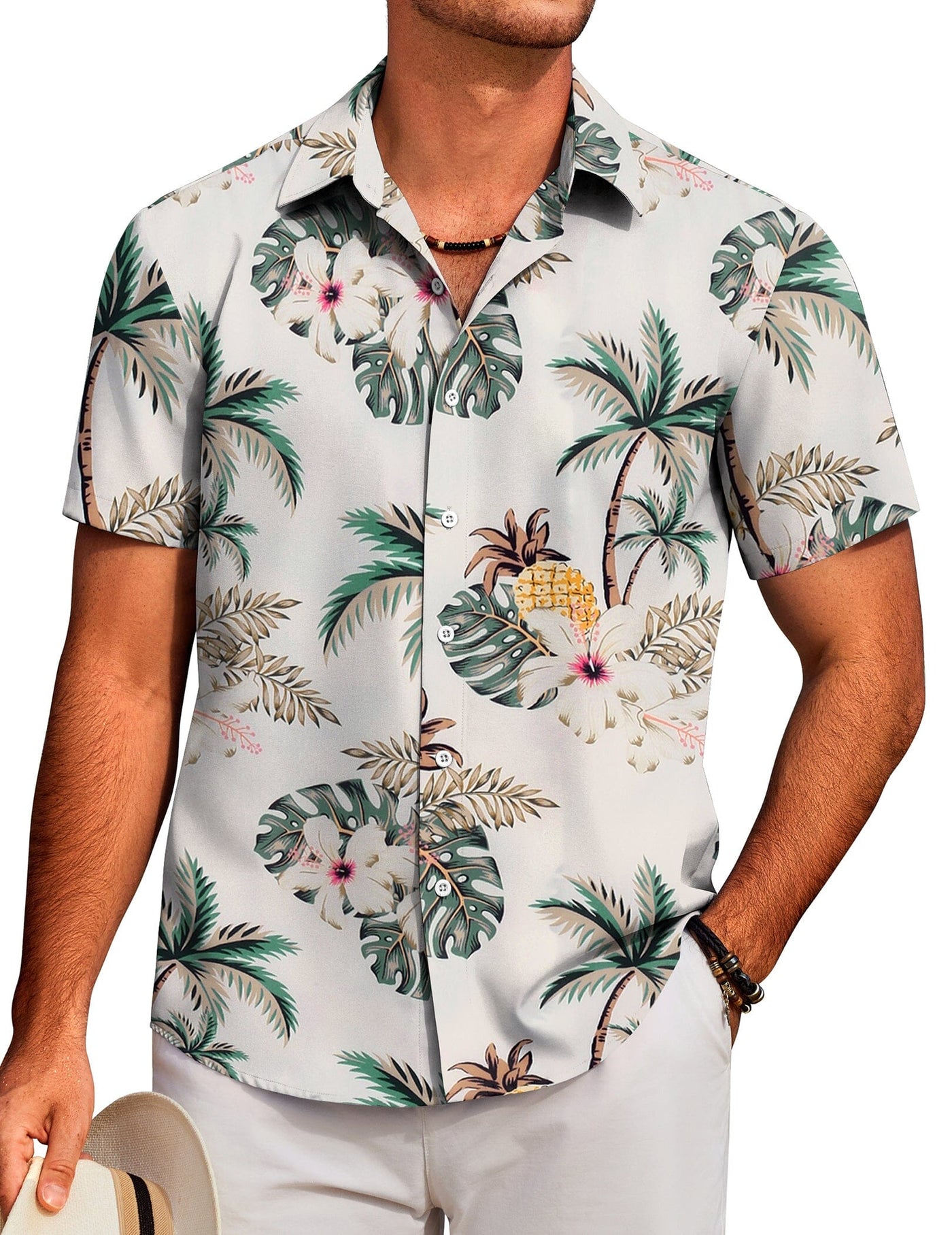 Tropical Floral Beach Shirt (US Only) Shirts coofandy PAT12 S 