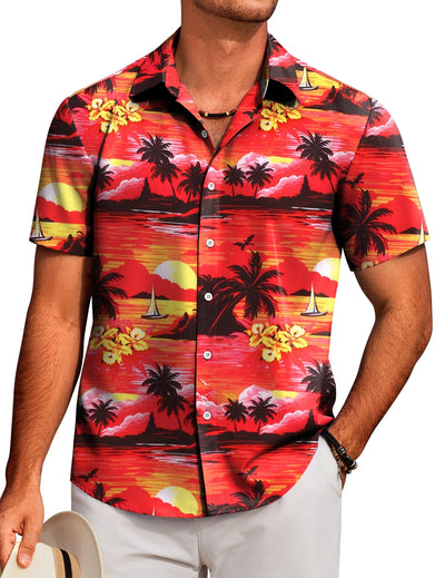 Tropical Floral Beach Shirt (US Only) Shirts coofandy PAT14 S 