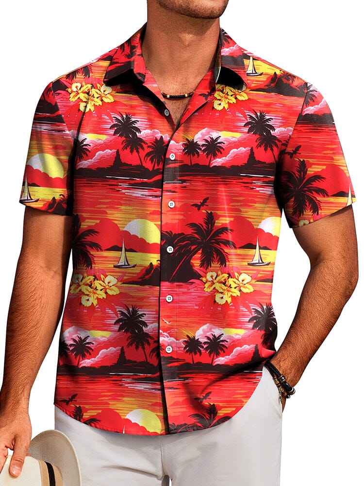 Tropical Floral Beach Shirt (US Only) Shirts coofandy PAT14 S 