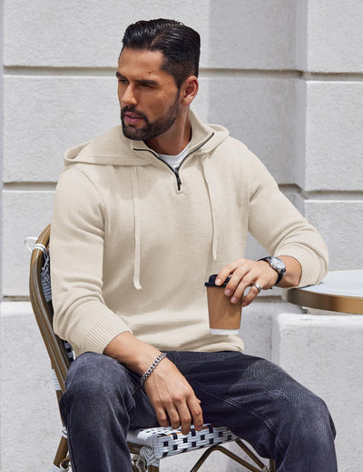 Casual Turtleneck Knit Hoodie (US Only) Hoodies coofandy 