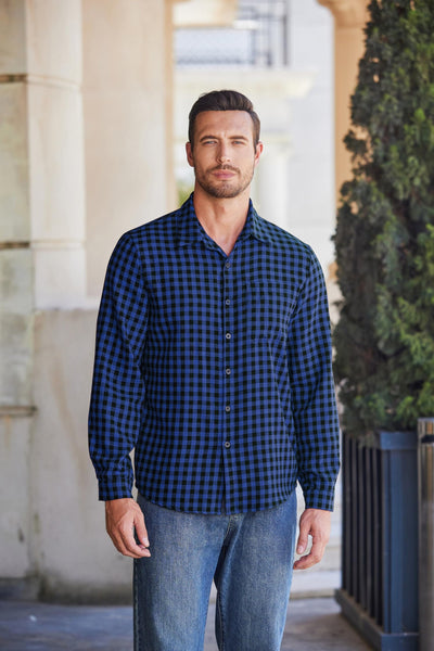 Casual Checked Flannel Shirt Shirts coofandy 