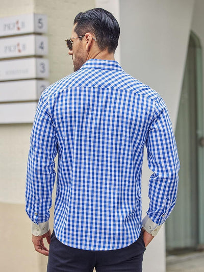 Leisure Comfort Plaid Shirt Shirts coofandy 