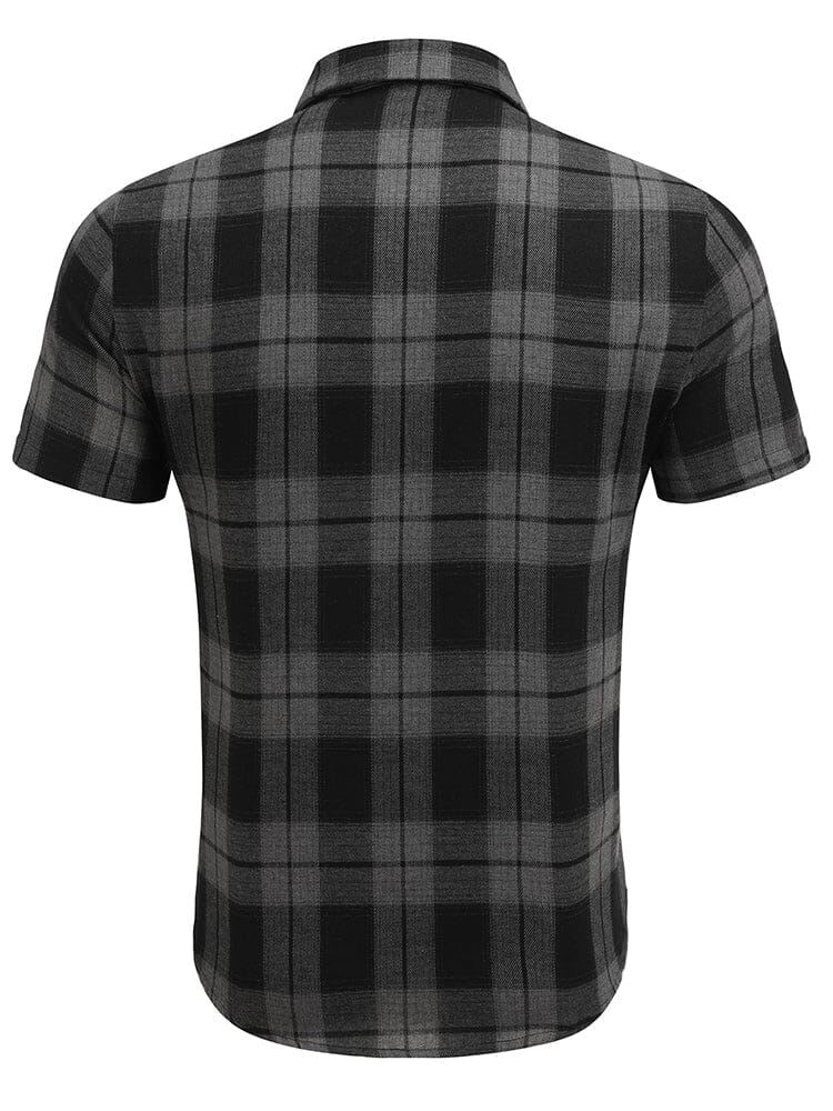 Classic Short Sleeve Checkered Shirt Shirts coofandy 