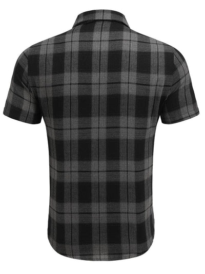 Classic Short Sleeve Checkered Shirt Shirts coofandy 