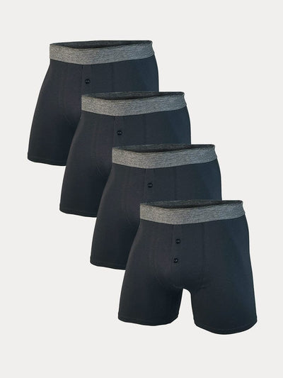 4 Pack Cotton Stretch Boxer Brief Accessories coofandy 4 Black S 