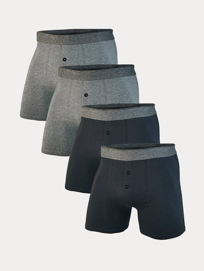 4 Pack Cotton Stretch Boxer Brief Accessories coofandy 2 Gray/2 Black S 