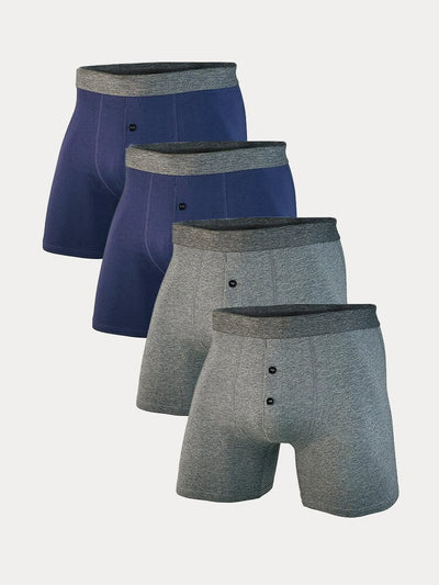 4 Pack Cotton Stretch Boxer Brief Accessories coofandy 2 Blue/2 Gray S 