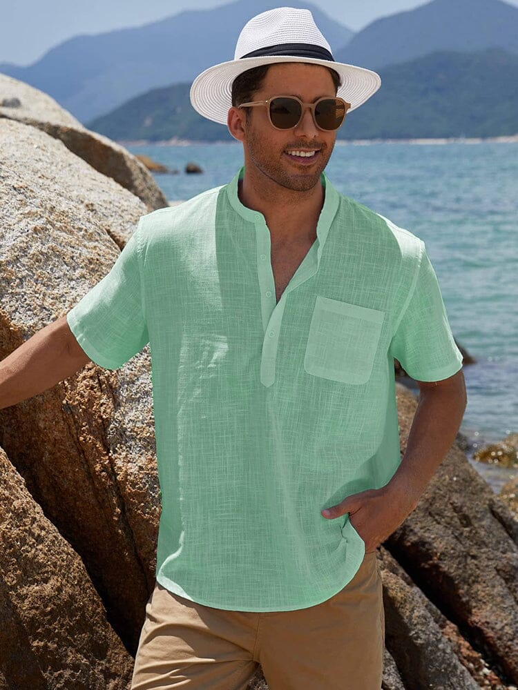 Short Sleeve Casual Beach Shirts (US Only) Shirts coofandy Green S 