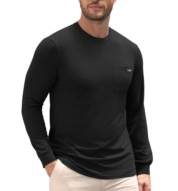 Regular Fit Crewneck Long Sleeve Pocket T-Shirt (US Only)