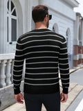 Striped Crewneck Long Sleeve Knit Pullover (US Only)