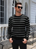 Striped Crewneck Long Sleeve Knit Pullover (US Only)