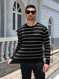 Striped Crewneck Long Sleeve Knit Pullover (US Only)