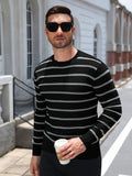 Striped Crewneck Long Sleeve Knit Pullover (US Only)