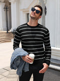 Striped Crewneck Long Sleeve Knit Pullover (US Only)
