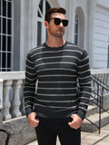 Striped Crewneck Long Sleeve Knit Pullover (US Only)