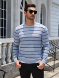 Striped Crewneck Long Sleeve Knit Pullover (US Only)