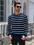Striped Crewneck Long Sleeve Knit Pullover (US Only)