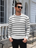 Striped Crewneck Long Sleeve Knit Pullover (US Only)