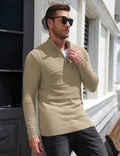 Quarter Zip Casual Knit Mock Neck Pullover Sweater (US Only)