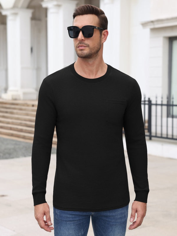 Waffle Knit Long Sleeve T-Shirt (US Only)