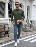Casual Modern Contrast Henley Long Sleeve Shirt (US Only)