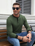 Casual Modern Contrast Henley Long Sleeve Shirt (US Only)