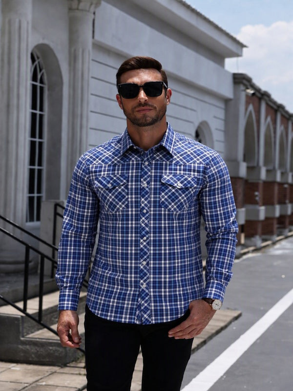 Western Plaid Long Sleeve Cowboy Shirt (US Only)