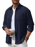 Corduroy Button Down Long Sleeve Shacket (US Only)