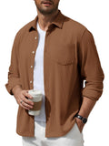 Corduroy Button Down Long Sleeve Shacket (US Only)
