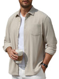 Corduroy Button Down Long Sleeve Shacket (US Only)