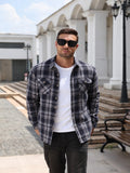 Sherpa Lined Flannel Plaid Shirt Jacket (US Only)