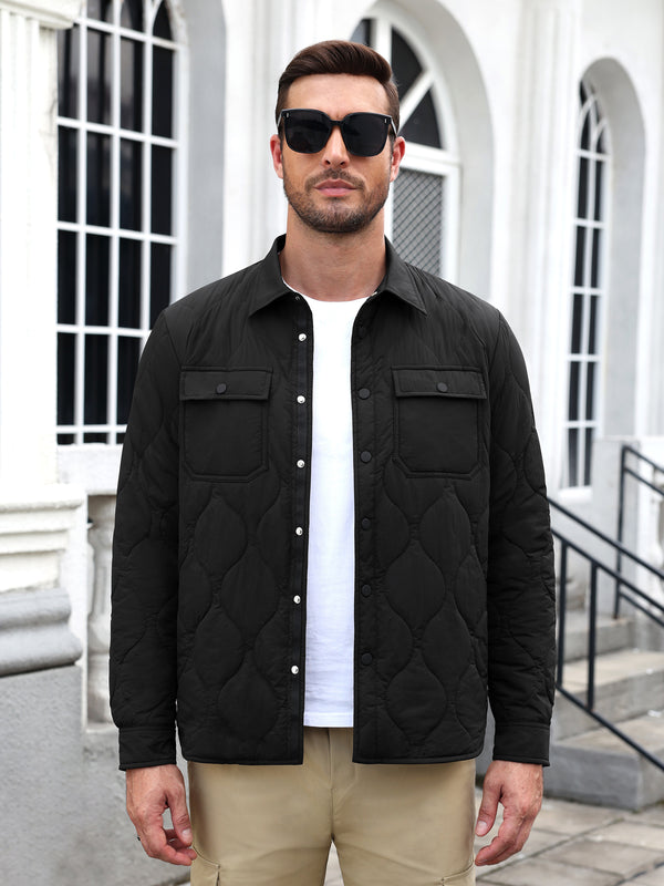 Snap Up Quilted Lightweight Puffer Jacket (US Only)