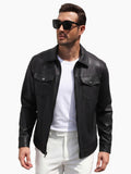 Lightweight Faux Leather Motorcycle Trucker Jacket (US Only)