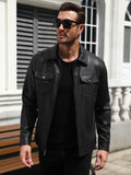 Lightweight Faux Leather Motorcycle Trucker Jacket (US Only)