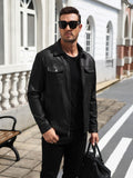 Lightweight Faux Leather Motorcycle Trucker Jacket (US Only)